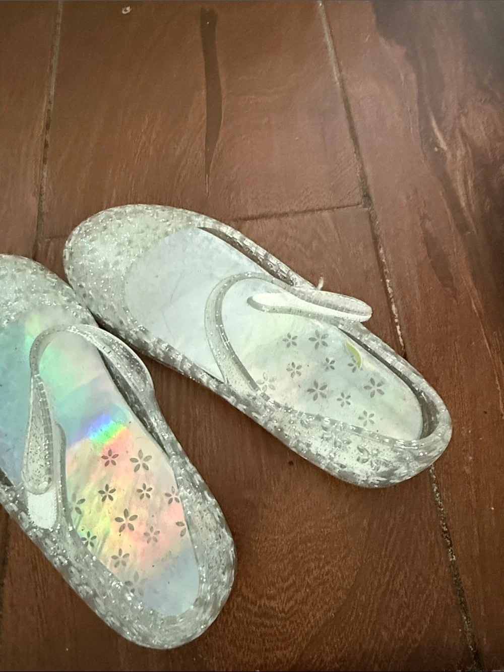 Kids Sparkle Mary Jane Shoes - clear Holographic